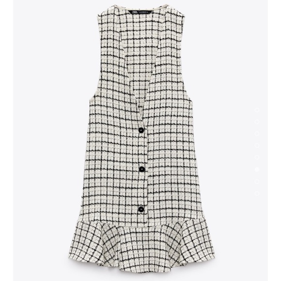 ZARA Pinafore Plaid Dress - Picture 4 of 6